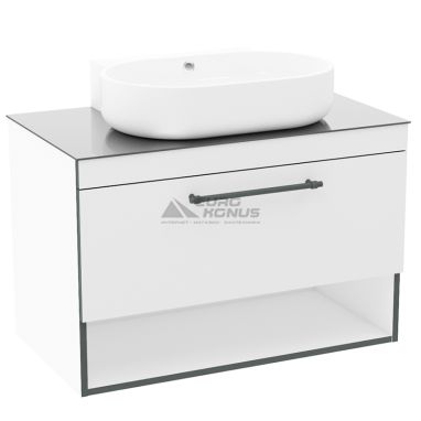 IMPRESE Тумба с умывальником подвесная BLACK EDGE (f32119W)